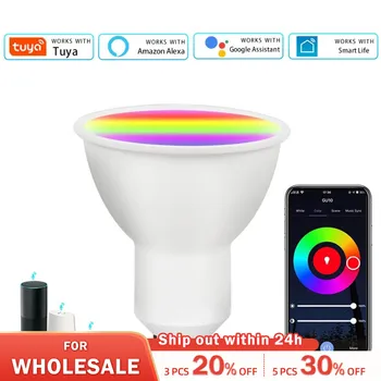 Wifi Светодиодный Прожектор GU10 Умная Светодиодная Лампа Alexa Lamp Bluetooth 9 Вт RGB CW WW 220 В Приложение Голосовое Управление Smart Life Google Home
