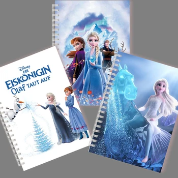 Блокнот на спирали формата А5, канцелярская записная книжка Disney Frozen, дневник принцессы Эльзы Анны, Снежной королевы, Детские подарки на Хэллоуин, игрушки для косплея.