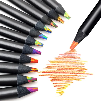 1Шт 8 цветов Градиентных радужных карандашей, цветные карандаши, Разноцветные карандаши для рисования, Раскрашивание эскизов Случайным образом