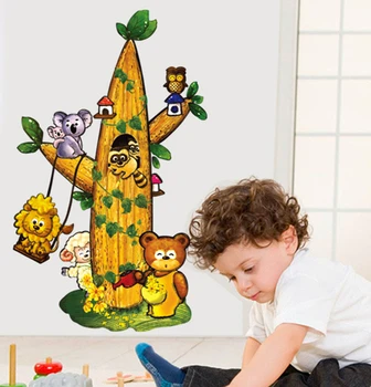 Прекрасная Сова Медведь Тигр Детские воспоминания Обои Декоративные Наклейки На Стены Для Детей Стены Детской Комнаты