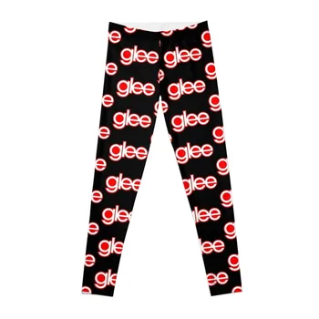 Красно-белые леггинсы с логотипом Glee, брюки, спортивный комплект одежды, женские леггинсы для фитнеса, женские леггинсы