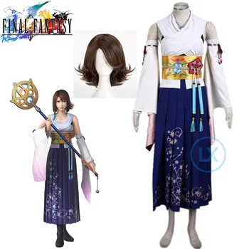 Игра Final Fantasy FF Номер десять Юна Колл Косплей костюм Платье Костюм на Хэллоуин для женщин Девочек