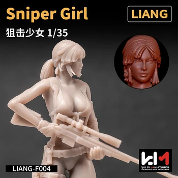 Модель LIANG F004 для 3D-печати модели девушки-снайпера для сцен с конструкторами в масштабе 1/35