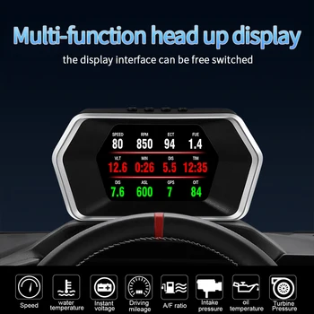 P17 OBD2 GPS Smart Digital Head Up Display HUD Автомобильная Электроника Спидометр Сигнализация Турбонаддува Охлаждающей Жидкости для всех автомобилей