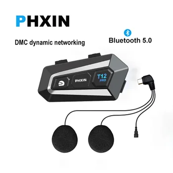 T12PRO MESH-Oreillette Bluetooth 1000 pour moto, appareil de pour casque, sauna, sans fil avec partage de , portée 5.0 m, nouvel