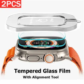Инструмент для выравнивания с пленкой из закаленного стекла высокой четкости для Apple Watch Ultra 49 мм Простая установка защитной пленки для экрана Iwatch Ultra 2 49 мм