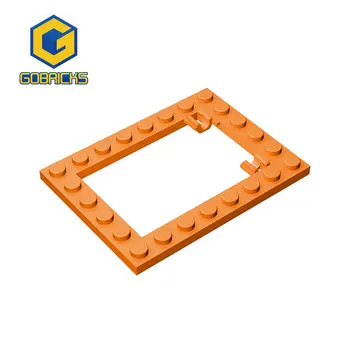Gobricks MOC Brick DIY Пластина Модифицированная 6 x 8 Горизонтальная рама люка (длинные держатели для булавок) совместима с 92107