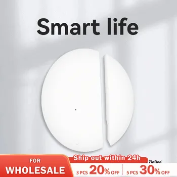 Tuya Smart Life Zigbee Умный Дверной Датчик Окна Детектор Открытия и Закрытия Двери Защита Безопасности Alexa Google Home Голосовое Управление