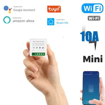 Мини Беспроводные переключатели Wifi Модуль таймера-выключателя Tuya Совместим с Alexa Google Home Diy Smart Switch Пульт дистанционного управления