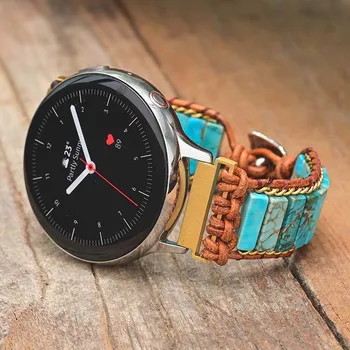 Чешский Хаулит Samsung Ремешок для часов ручной вязки из натурального камня Samsung Ремешок для часов из небесно-голубого камня Прямая поставка