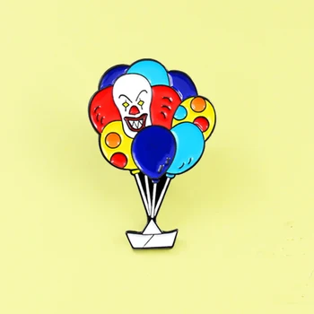 Брошь с воздушным шаром-клоуном цвета радуги, воздушный шар 