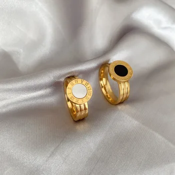 Римские цифровые кольца на указательный палец из титановой стали для женщин, классический дизайн, модные украшения, Элегантное простое кольцо
