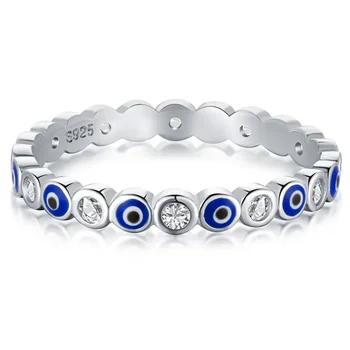 2023 Новое кольцо с сапфиром из чистого серебра 925 пробы с голубой эмалью, женские Вечные Счастливые украшения