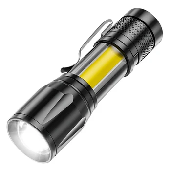 Светодиодный фонарик, фонарь для кемпинга, водонепроницаемый масштабируемый фонарик, встроенный аккумулятор емкостью 400 мАч, бытовой пластиковый фонарик