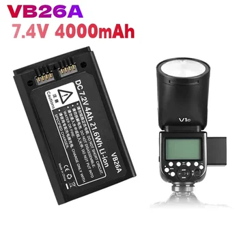 VB26A Литий-ионный Аккумулятор VB26 4000 мАч Сменный Аккумулятор для Godox V1S V1C V1N V1F V1O V1P Вспышка С Круглой Головкой