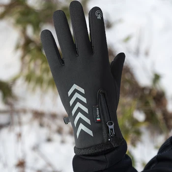 Лыжные перчатки с подогревом унисекс, водонепроницаемые лыжные перчатки на молнии, перезаряжаемые зимние теплые перчатки, перчатки с сенсорным экраном, активный отдых