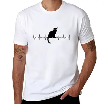 Новая футболка My Heart Love My Cat, спортивная рубашка, кавайная одежда, мужские футболки