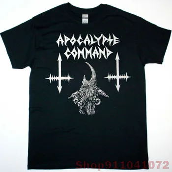 Футболка Apocalypse Command Evil Necromancy, черная, полноразмерная, S-5XL, мужская футболка из 100% хлопка, женская футболка