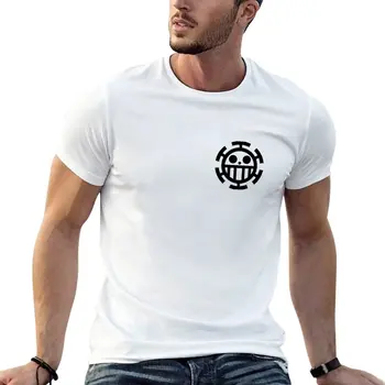 Новая футболка с логотипом Trafalgar Law, черные футболки, графическая футболка, изготовленная на заказ, черные футболки для мужчин