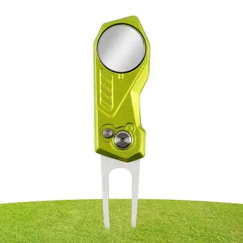 Складной инструмент для удаления мусора, всплывающая Прочная зеленая вилка для ремонта мусора для гольфа, маркер для любителей гольфа И инструмент для удаления мусора для тренировочного поля для гольфа