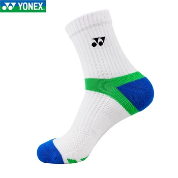 Новые 3 пары носков YONEX, спортивные носки средней длины для мужчин и женщин, носки для бадминтона из чистого хлопка