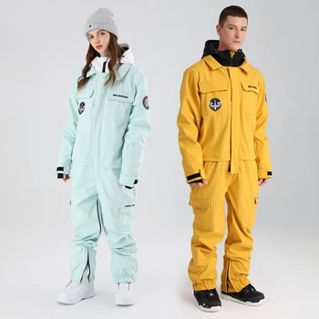 2023 Зима, Новый цельный лыжный костюм, комбинезон, Мужская Женская уличная куртка для сноуборда, Теплый лыжный комплект, комбинезоны, Ветрозащитные Водонепроницаемые