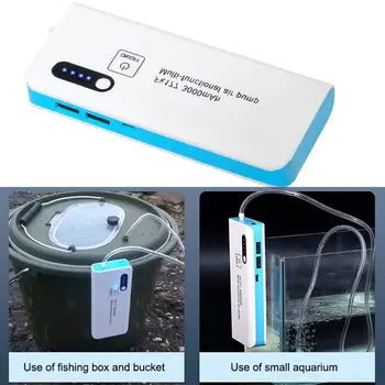 USB-зарядка литиевой батареи Кислородно-воздушный Насос Аквариум для рыбалки на открытом воздухе Аэратор для рыбалки