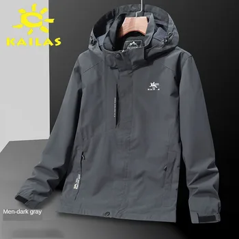 Мужские походные куртки KAILAS для альпинизма, водонепроницаемая ветровка с капюшоном, пальто для мужчин 2023, Осенние повседневные военные куртки для мужчин