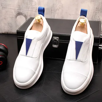 Модные Новые мужские белые разноцветные туфли для вождения с толстой подошвой, повседневные лоферы на плоской подошве, прогулочные кроссовки Zapatillas Hombre
