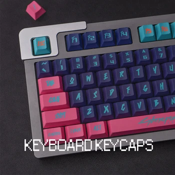 Pink Theme Cyberpunk Keycaps 130 Клавиш Персонализируют Вишневый Профиль PBT Keycaps для Механической Клавиатуры Сублимационный Пользовательский Keycap