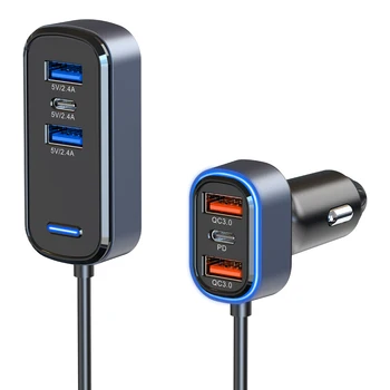 Автомобильное зарядное устройство Car USB Quick Charger 3.0, автомобильное зарядное устройство для мобильного телефона, кабель Micro Type C Fast Для зарядных устройств iPhone Xiaomi