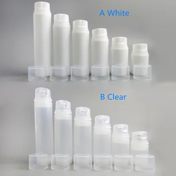 12 x Большой 5 унций 4 унции прозрачный белый безвоздушный насос пластиковая бутылка Вакуумный лосьон пластиковые бутылки для лосьона для путешествий контейнеры для крема