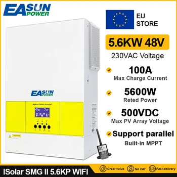 EASUN POWER 5.6KW Солнечный Инвертор PV вход 500Vdc 5500W Мощность MPPT 100A Зарядное Устройство 220VAC 48VDC Чистый Синусоидальный инвертор С WiFi