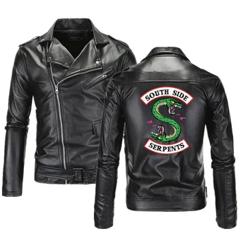 Куртка Riverdale Coat Мужчины South Side Serpents Riverdale Southside Куртки Из Искусственной Кожи Serpents Уличная Кожаная Верхняя Одежда Пальто