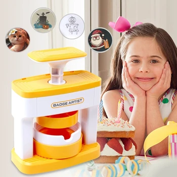 Пресс-машина для изготовления значков-булавок своими руками, безопасная и простая в использовании для игрушек для девочек и детского творчества.