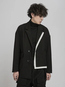 Японский ретро-костюм, шерстяное пальто Yamamoto, осенний новый мужской повседневный костюм West Black