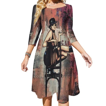 Расклешенное платье Cabaret Sweetheart Knot Модный дизайн Большого размера Свободное платье Актриса Певица Американская художница Лайза Миннелли Мюзикл