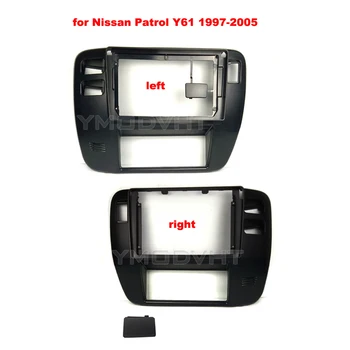 9-дюймовая панель автомобильного радиоприемника для Nissan Patrol Y61 1997-2005 DVD-стерео Рамка для монтажа на приборную панель Установка Безеля Комплект отделки