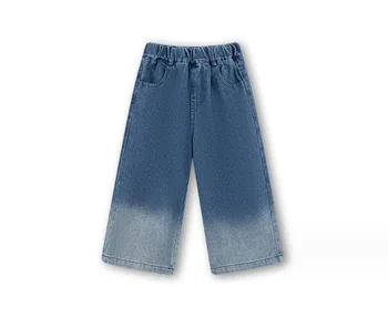 2024 Новые стили Джинсовые брюки для девочек и мальчиков Хлопковые Весенние модные брюки для девочек 3-8 лет