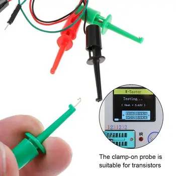 3шт Испытательный зажим типа электрического крючка Измерительный прибор для тестирования транзисторов Испытательный зажим типа крючка Dupont Line для тестирования транзисторов Крюк