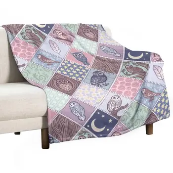 Одеяло в стиле пэчворк с совами, роскошное одеяло St, мягкие одеяла для дивана