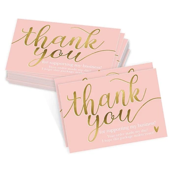 50шт Розовый Спасибо за Поддержку Моей Маленькой Визитной карточки, Благодарственная Открытка, Благодарственный Картон для Подарка Продавцам