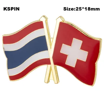 Булавка с лацканами с флагом Таиланда и Швейцарии, значок с флагом Дружбы, булавка с флагом