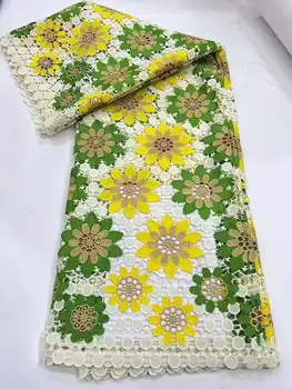Новая африканская кружевная ткань 2024, новейшая кружевная ткань индийского сари, высококачественная тюлевая водорастворимая кружевная ткань для свадебного платья