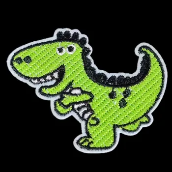 Нашивка с вышивкой животных, зеленый логотип динозавра, Железные нашивки для одежды, Аксессуары, 3D Наклейки своими руками, Странные вещи, подарки