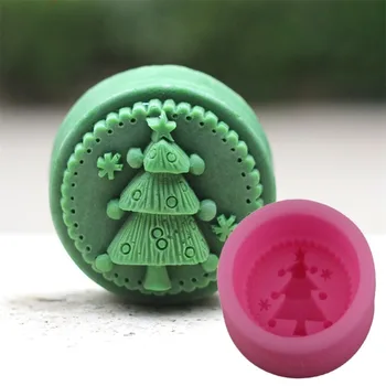 Круглая Рождественская елка, силиконовая форма для мыла ручной работы, Рождественская форма для мыла 