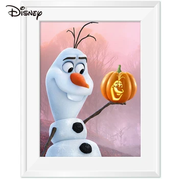 Наборы для вышивания Олафа Счетным крестом Disney Принадлежности для вышивания Снеговика Замороженный холст с мультяшным принтом Зимний 14-каратный Подарок ребенку