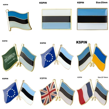 10 шт. в партии значок-булавка с флагом Эстонии, брошь на лацкане