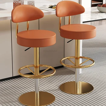 Барные стулья Nordic Iron Art для кухни, Островная платформа, Высокий стул с креативной спинкой, вращающаяся Барная мебель, барные стулья