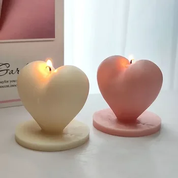 3D Форма для свечи в форме сердца, Ароматическая свеча, Силиконовое сердце, Кубик Рубика, Форма для муссового торта